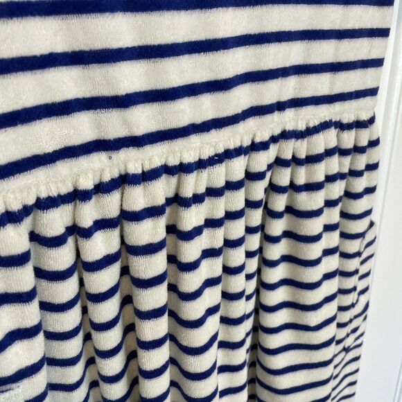 Boden Girls Navy White Dress Terry Cloth Dress Size 8 Stripes Cover Up - Picture 7 of 7